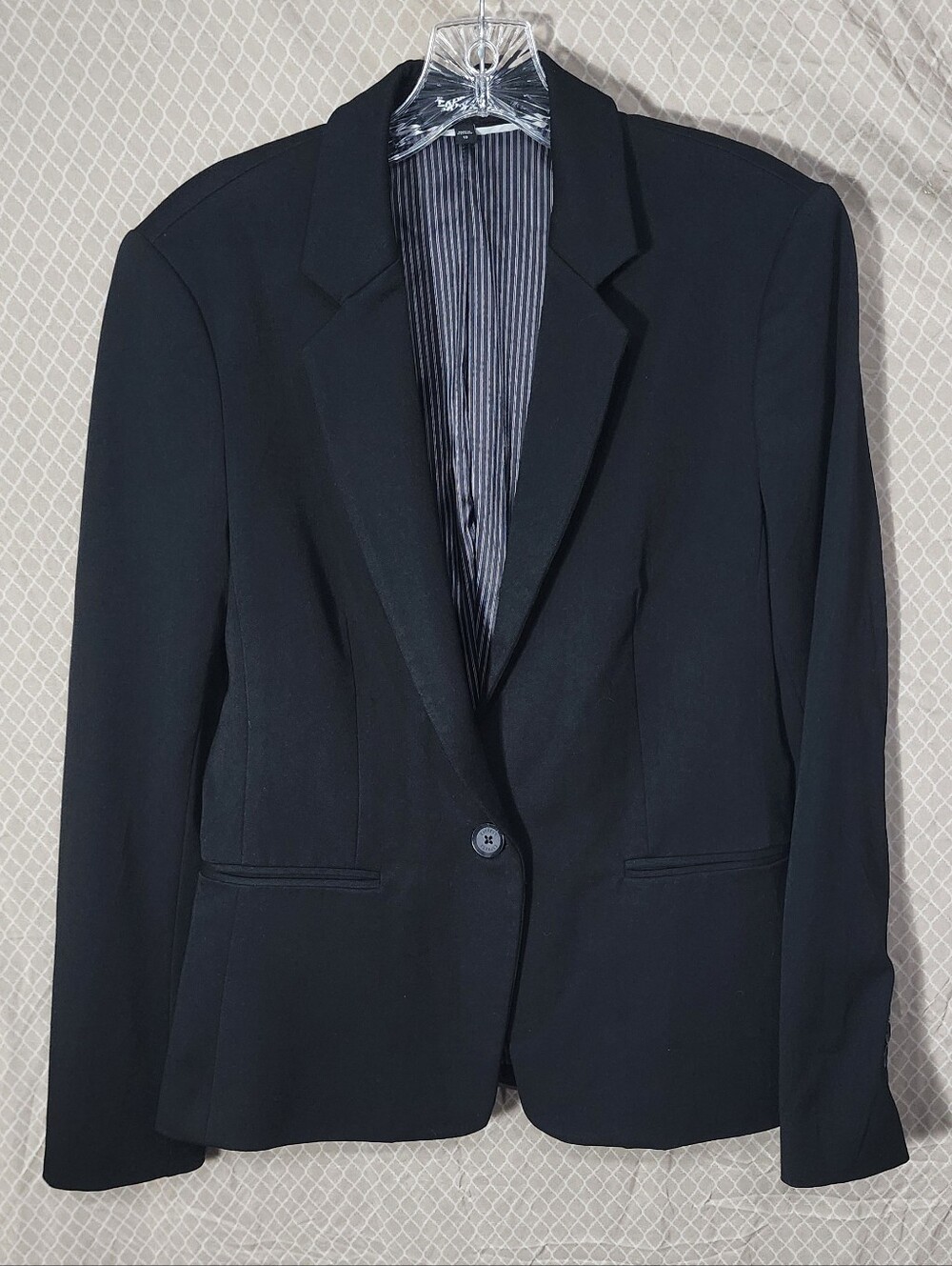 Express Black Slim-Fit Stretch Blazer Single Button Closure Women's 10 Used